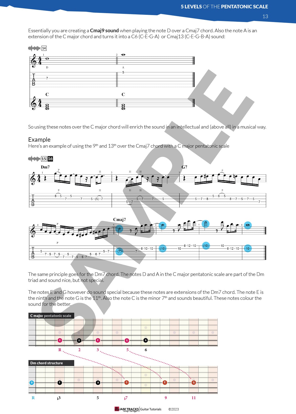 5 levels of the pentatonic scale
