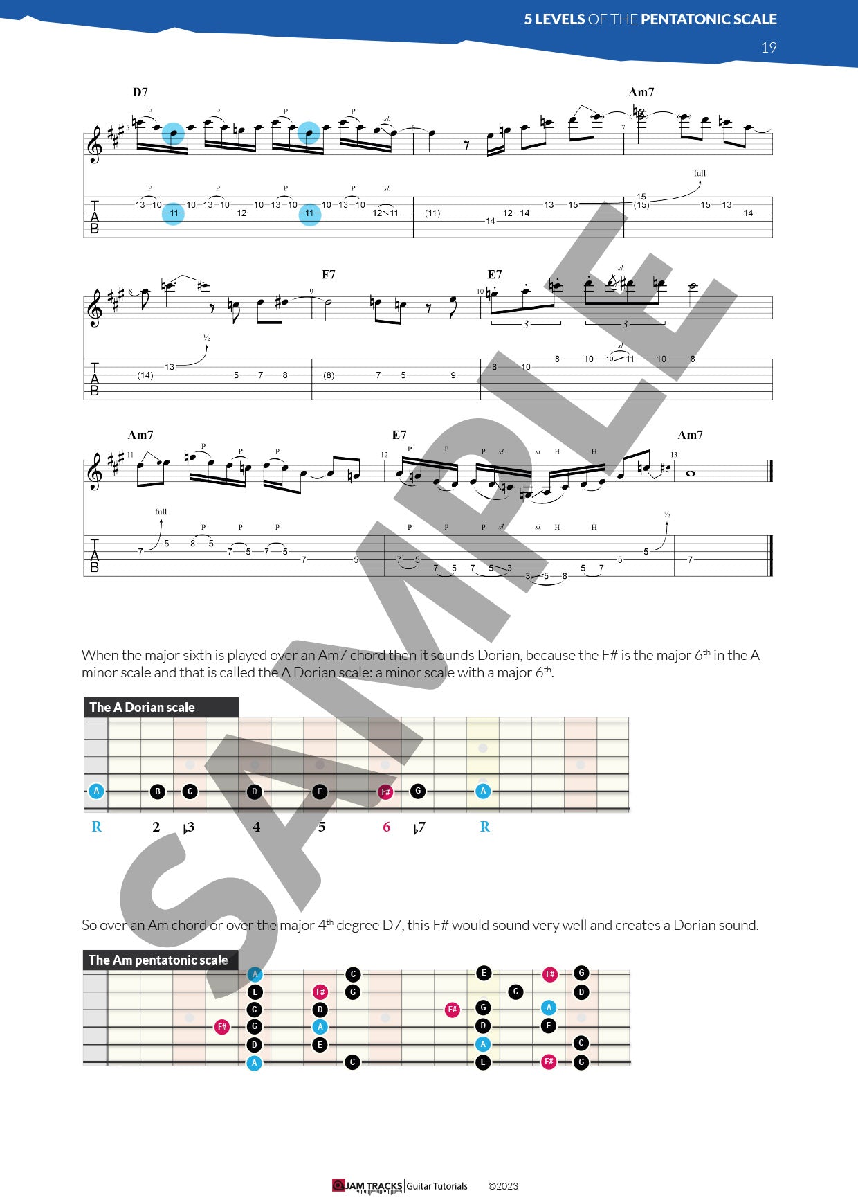 5 levels of the pentatonic scale