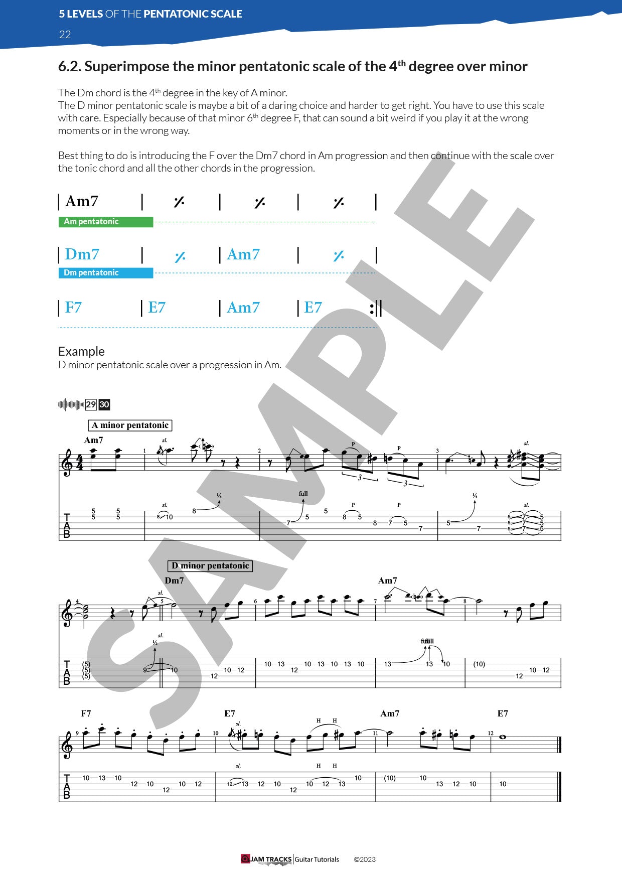 5 levels of the pentatonic scale
