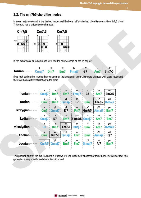 Min7b5 Arpeggio For Modal Improvisation