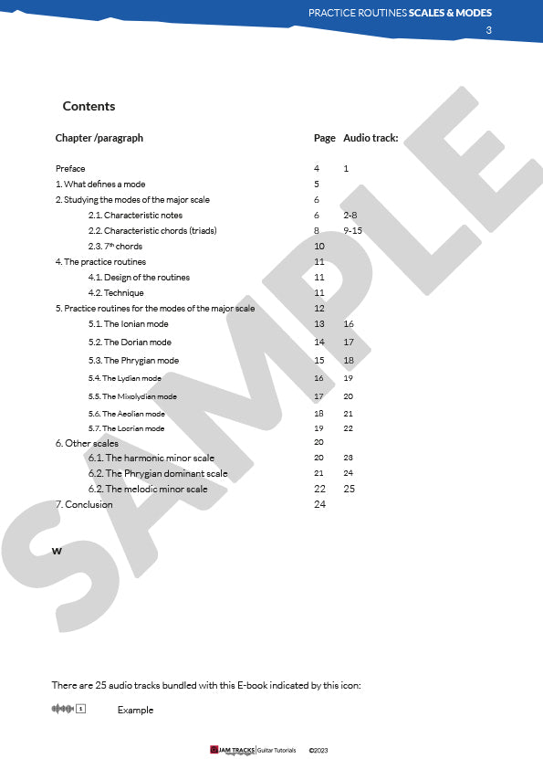 Practice routines for guitar - scales and modes