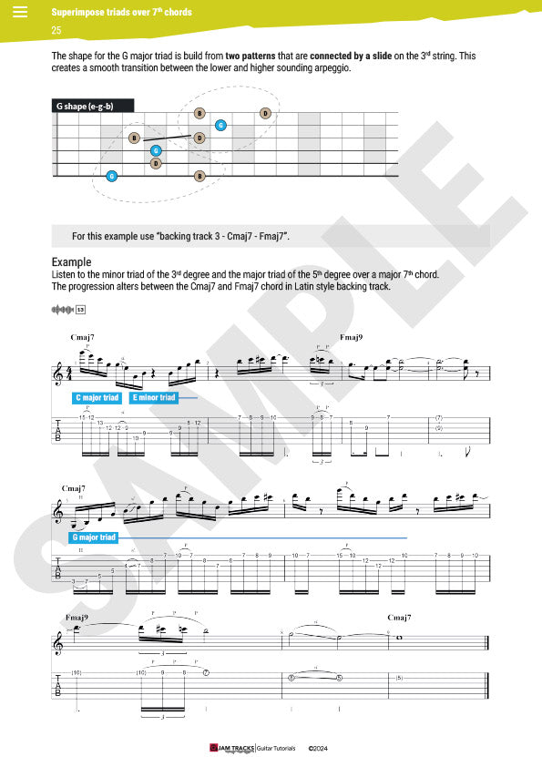Superimpose triads over 7th chords - Advanced solo technique for Guitar