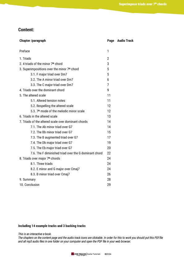 Superimpose triads over 7th chords - Advanced solo technique for Guitar